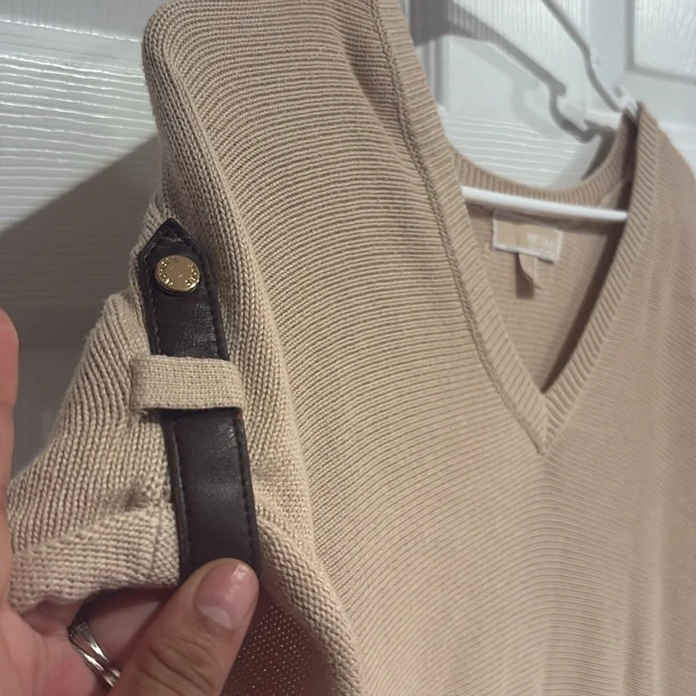 Michael Kors Tan V-Neck Blouse
